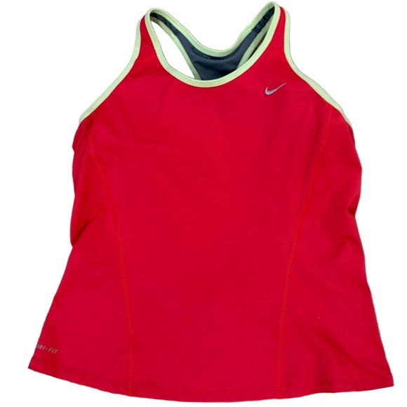 Nike Tank Top Womens XL Red Dri-FIT Racerback Built In Bra Back Pockets - Picture 1 of 6